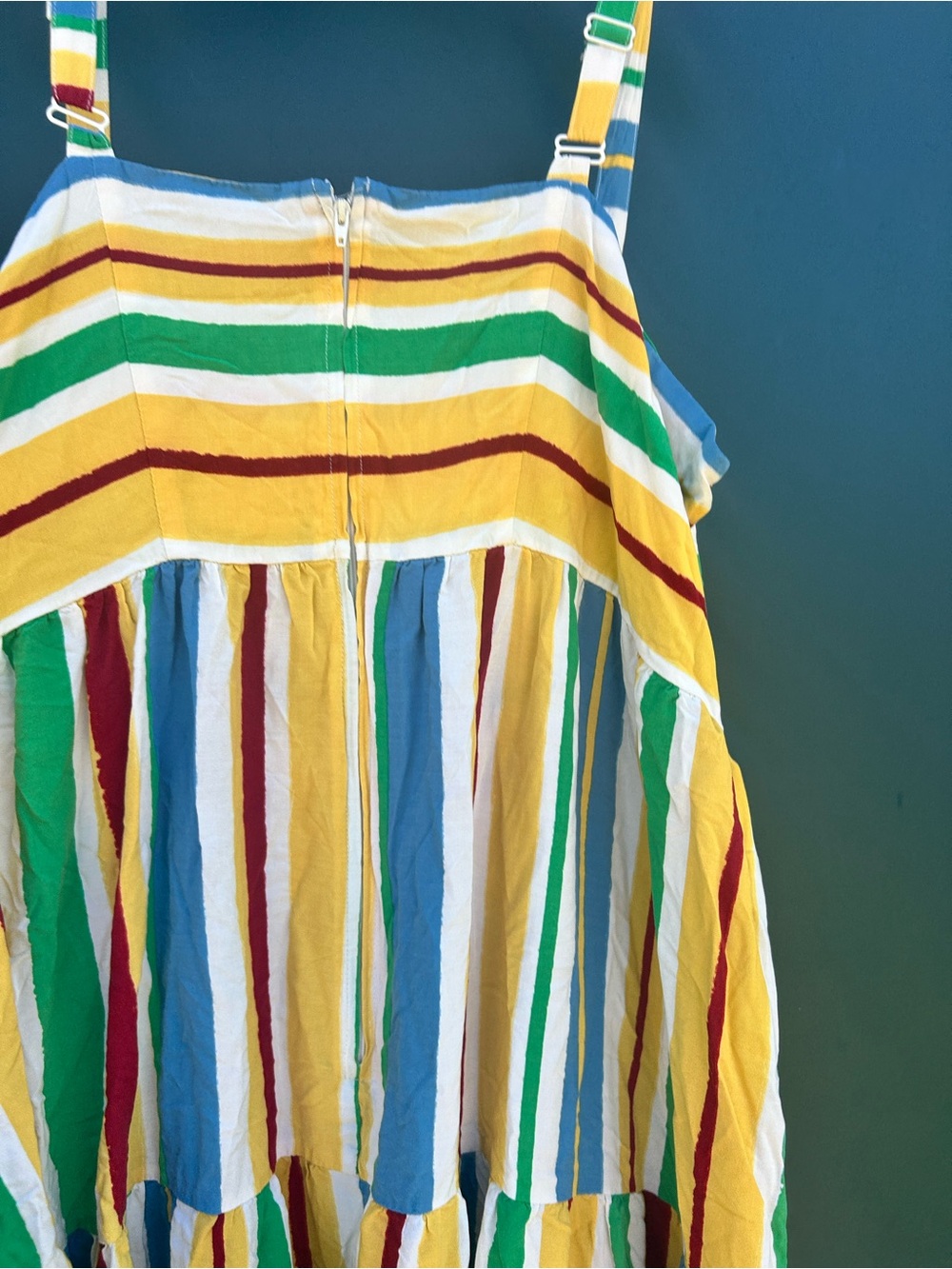 Hell Bunny Multicolor Striped Sundress in Blue, Green, Yellow & Red - Picture 7 of 13